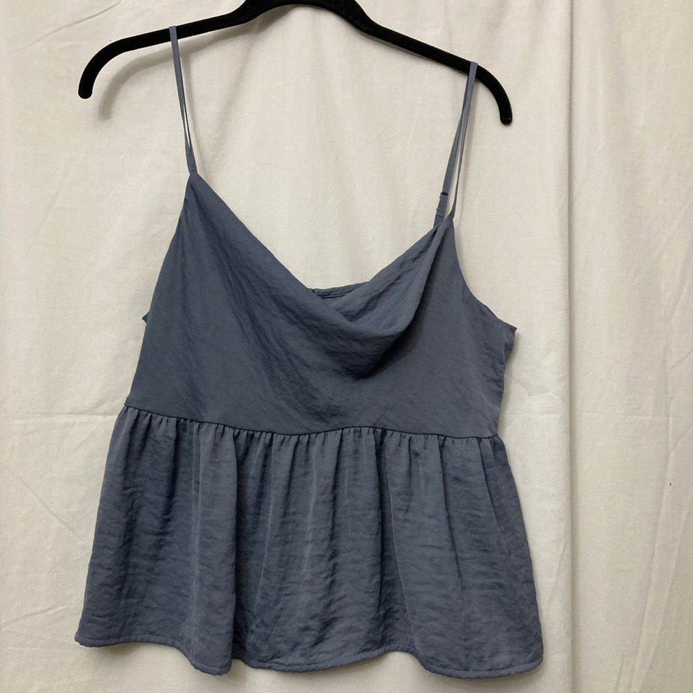 American Eagle Women's Blue Spaghetti‎ Strap Tank Top/Cami w/Keyhole Back - SZ L